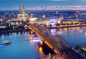 View of Cologne at night