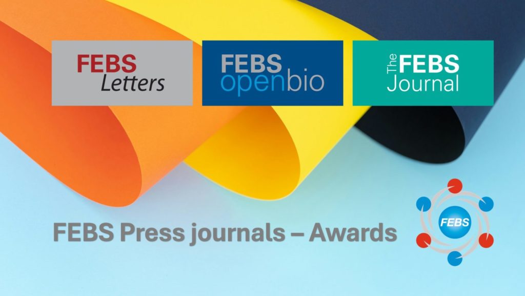 Image showing the logos of three FEBS Press journals, over a colourful background.