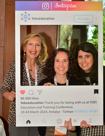 Three participants at the FEBS Education and Training Conference (FEBSETC) 2024